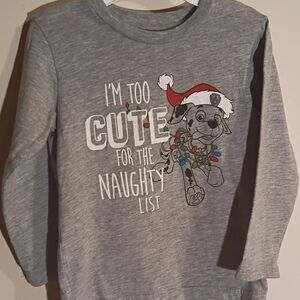 Paw Patrol Jumping Beans Long Sleeve "Too Cute" Christmas Shirt